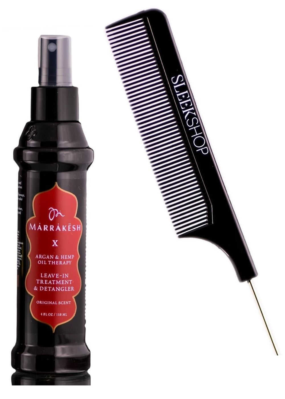 SIeekshop comb with steel pin rat-tail for precise detangling and smooth results.