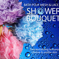Shower Bouquet 60g pouf creates rich lather with your favorite wash.