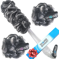 Shower Bouquet charcoal back-scrubber for easy back cleansing