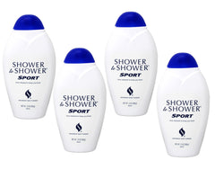 Shower To Shower sport powder pack of four bottles with lasting freshness.