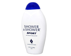 Shower To Shower sport powder back view with clean, refreshing scent.