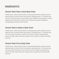 SHOWERMATE Family-size display suggests shared use across the household.
