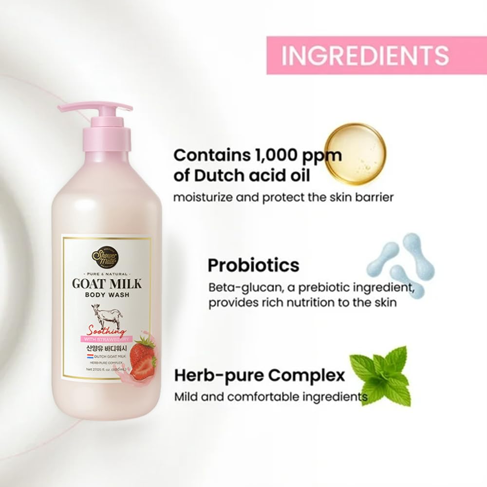 SHOWERMATE Goat Milk Body Wash Manuka honey detail suggests soothing fragrance