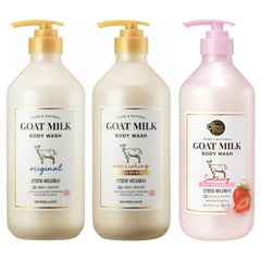 SHOWERMATE Goat Milk Body Wash packaging on shelf suggests premium hydration