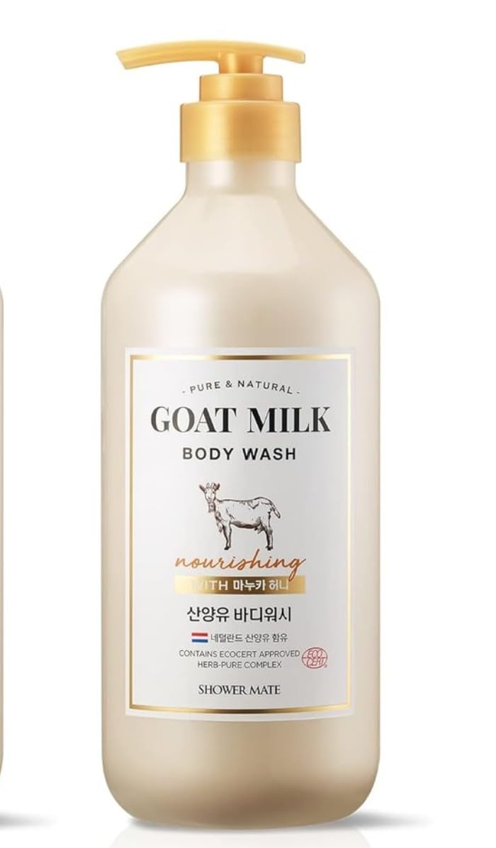 SHOWERMATE Goat Milk Body Wash with Pump Dispenser for daily hydration.