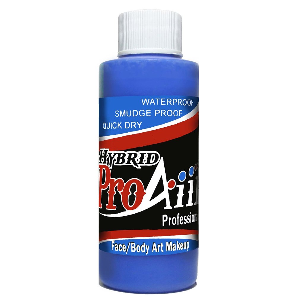 ShowOffs ProAiir Blue Screen bottle for long-lasting face and body color with easy removal