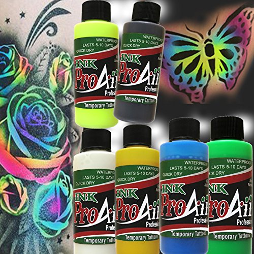ProAiir hot pink ink flows smoothly for faster airbrush tattooing.