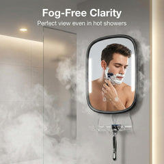 Showvigor shaving mirror with razor hooks for easy tool access