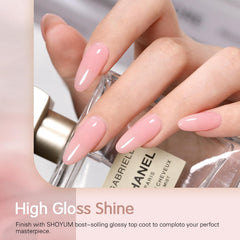 SHOYUM jelly texture highlight showing sheer coverage for natural-looking nails