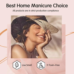SHOYUM Jelly Nude under LED lamp cures quickly for efficient at-home use.