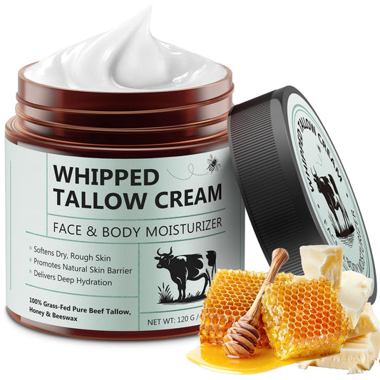 Shuangjia whipped tallow cream jar for facial hydration with grass-fed beef tallow