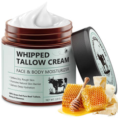Shuangjia whipped tallow cream jar for facial hydration with grass-fed beef tallow