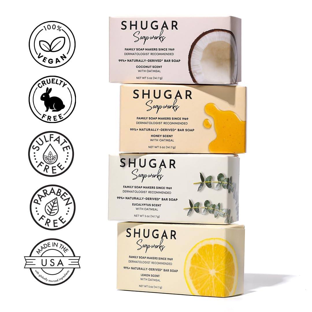 Shugar Soapworks Oatmeal Eucalyptus bar spa-like scent
