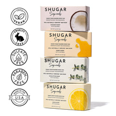 Shugar Soapworks Oatmeal & Coconut bar used on the body.