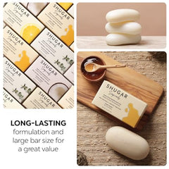 Shugar Soapworks Oatmeal & Honey bar vegan formula supports everyday comfort and cleansing.