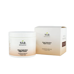Sia Botanics Deep Hydration Night Cream jar front for hydrated skin
