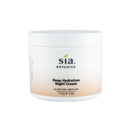Texture closeup shows rich, creamy night cream for overnight hydration