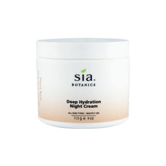 Texture closeup shows rich, creamy night cream for overnight hydration