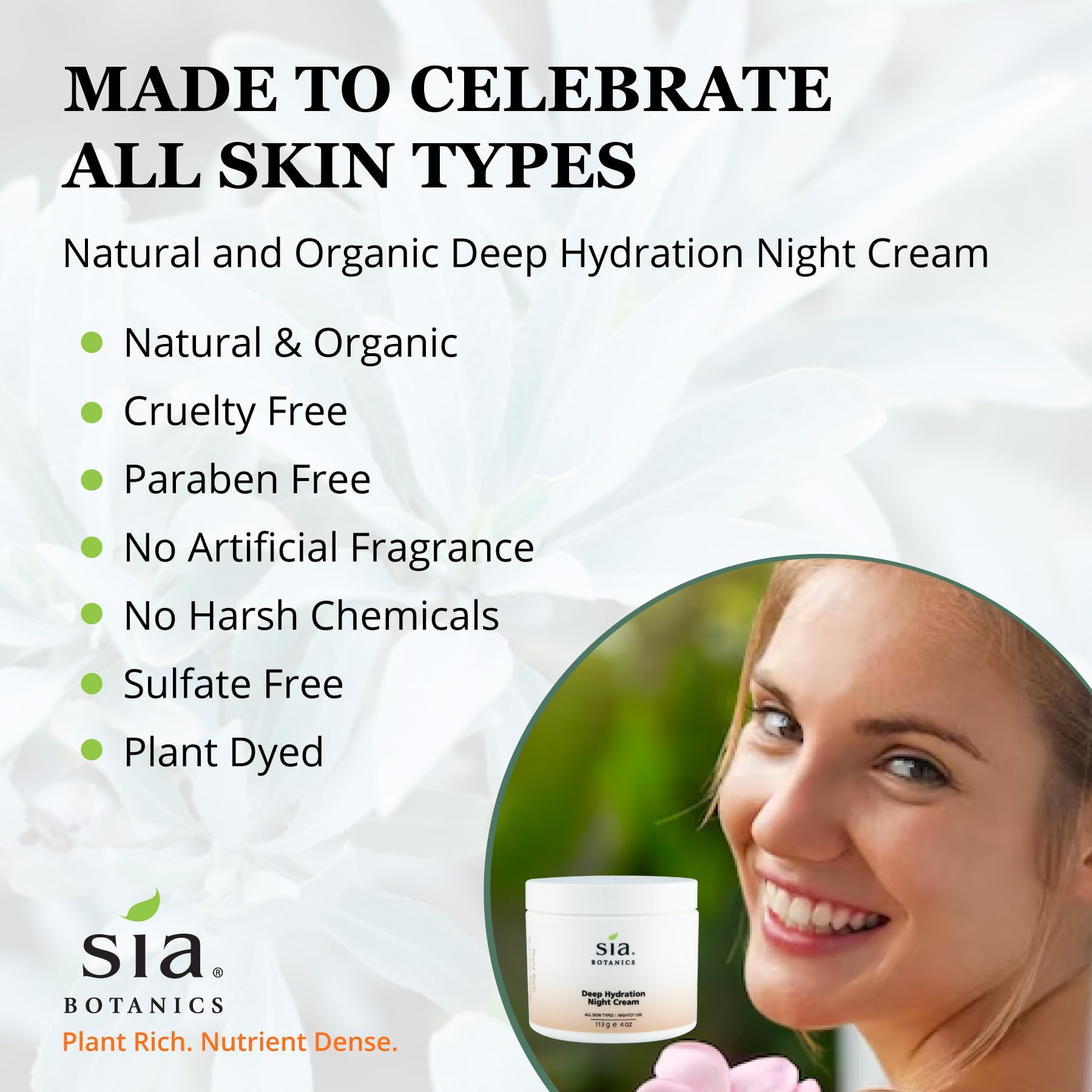 Nighttime routine application of Sia Botanics night cream