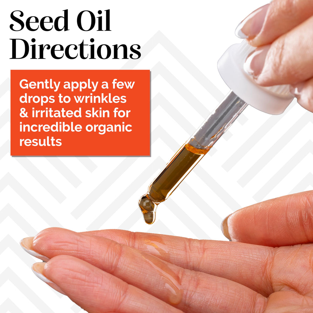 Amber glass bottle protects the sea buckthorn oil's potency.