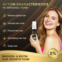 Sidinox Minoxidil Foam texture close-up highlights quick-absorbing, non-greasy feel.