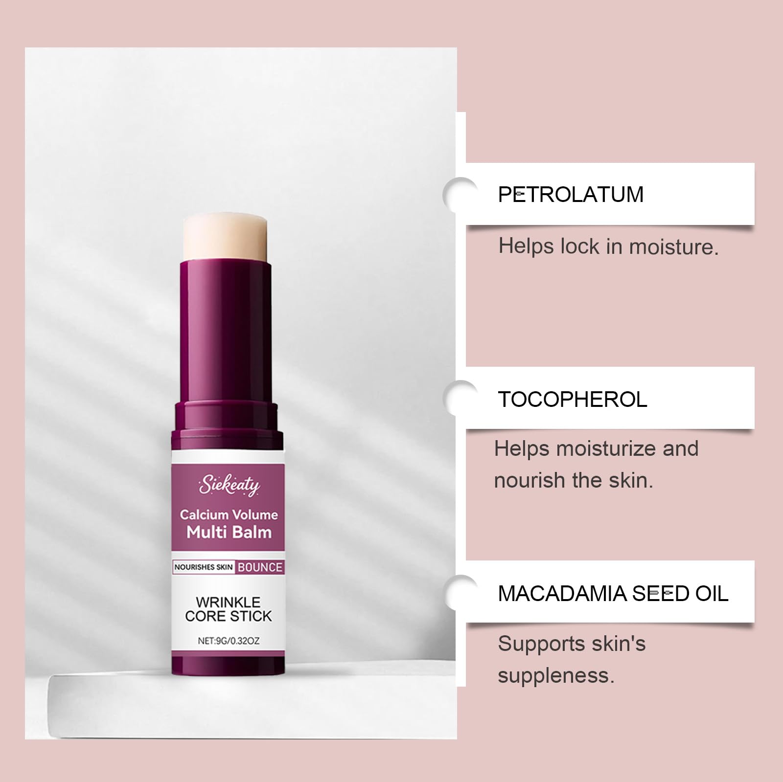 Siekeaty balm applied to eye contour for gentle firming