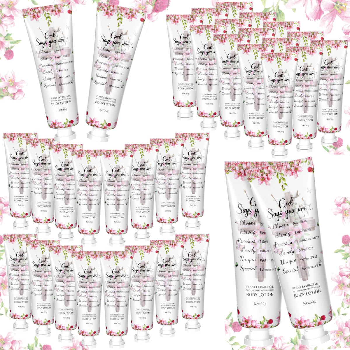 Siifert 24-piece Christian body lotion gift set packaging, ideal for gifting occasions.