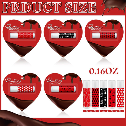 Siifert 25-pack lip balms with heart pattern, perfect for sharing