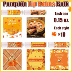 Siifert bulk fall-scent lip balms with pumpkin pie designs for party favors
