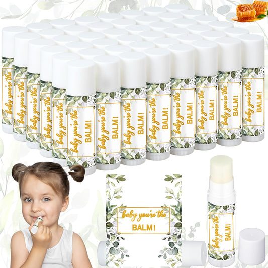Siifert greenery lip balm favors for baby showers, perfect guest gifts.