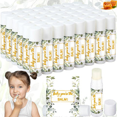 Siifert greenery lip balm favors for baby showers, perfect guest gifts.