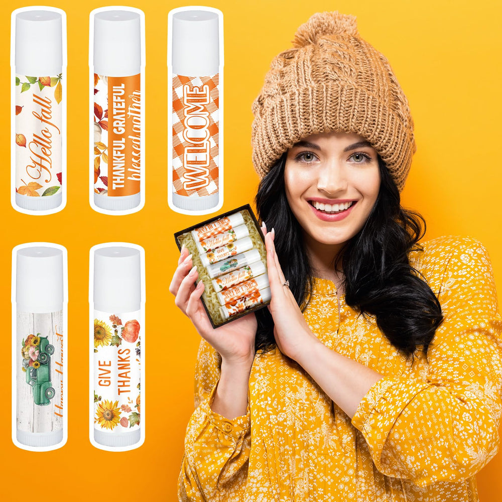 Siifert harvest car pattern lip balm, fun giveaway for gatherings.