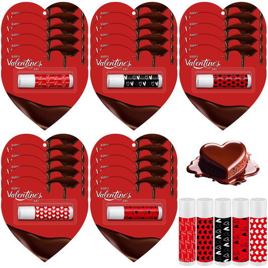 Siifert heart lip balm set front view, gift-ready Valentine treat