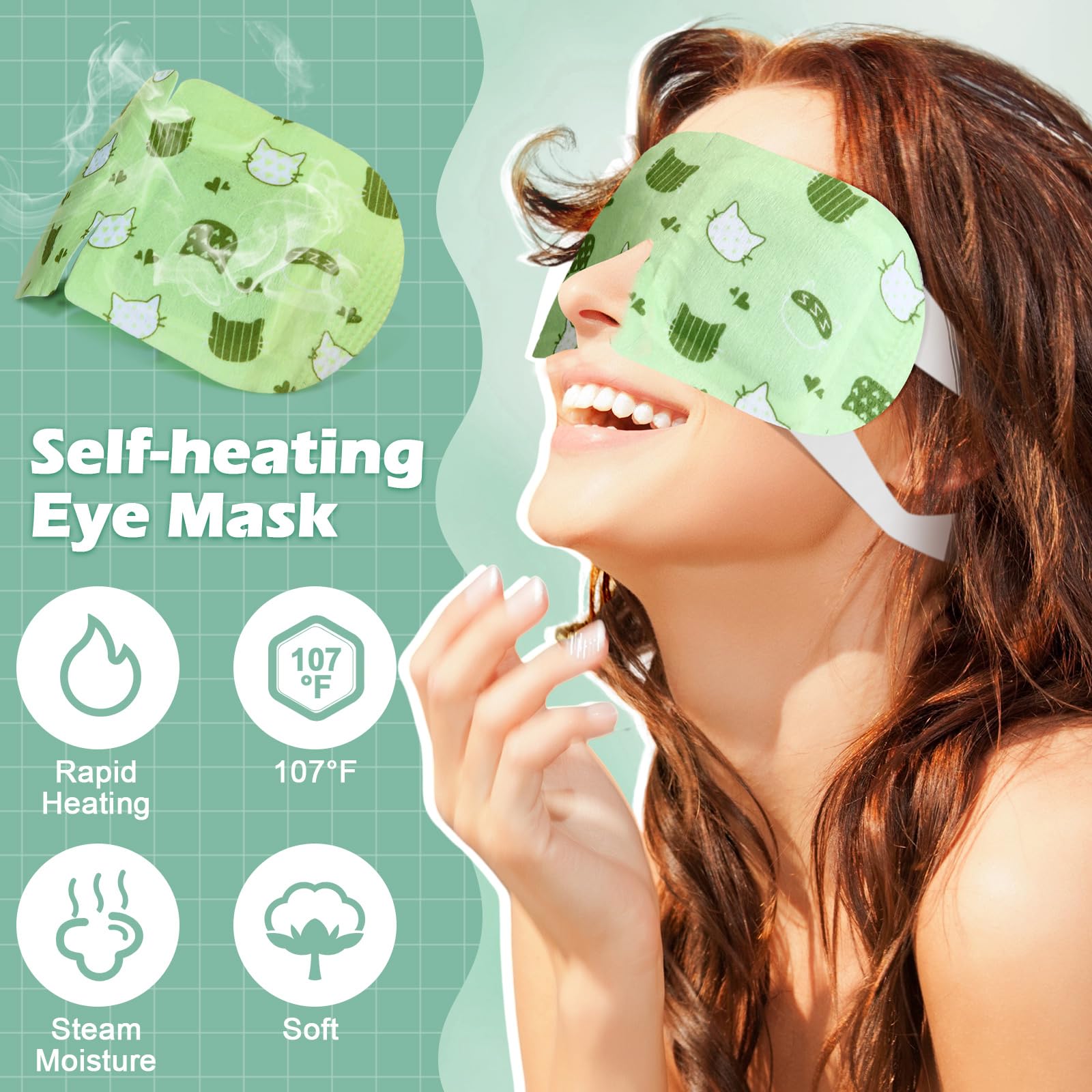 Silicherry eye mask close-up shows soft nonwoven fabric for comfort.