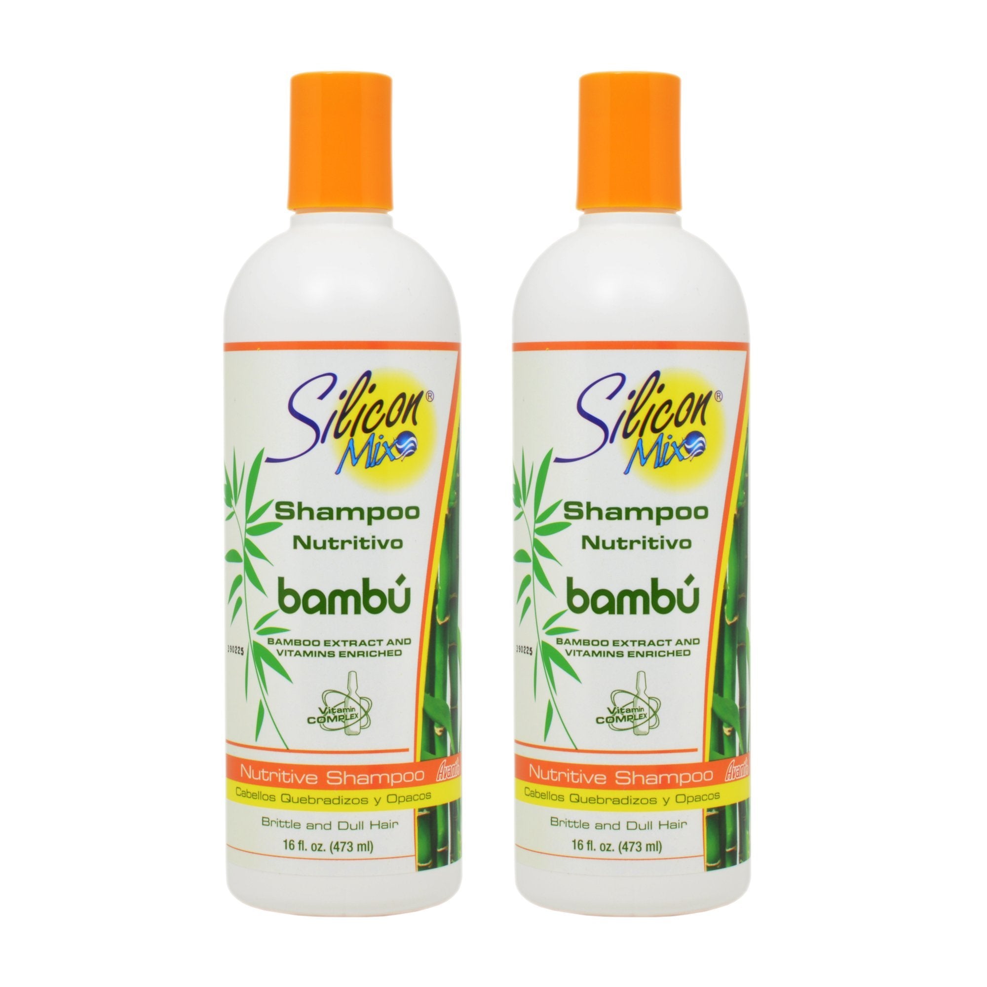 Silicon Mix Bambu Shampoo 16oz bottle in a 2-pack, nourishes and detangles for softer hair