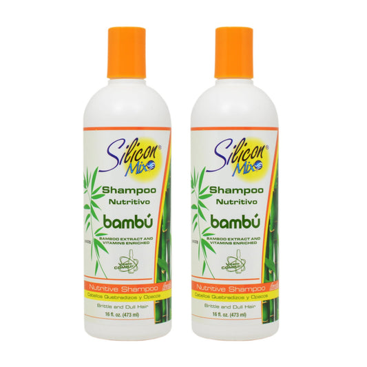 Silicon Mix Bambu Shampoo 16oz bottle in a 2-pack, nourishes and detangles for softer hair