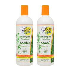 Silicon Mix Bambu Shampoo 16oz bottle in a 2-pack, nourishes and detangles for softer hair