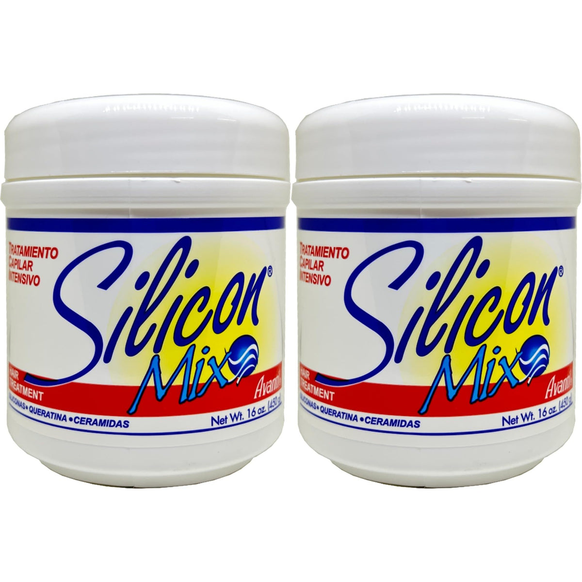 Silicon Mix Intensive Hair Treatment bottle pour for smooth, shiny hair.