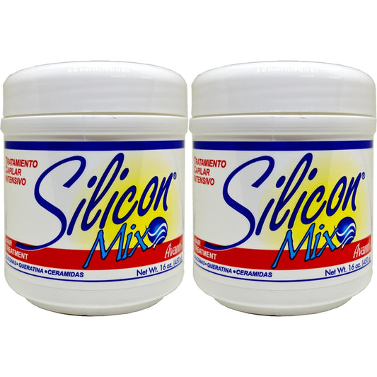 Silicon Mix Intensive Hair Treatment bottle pour for smooth, shiny hair.