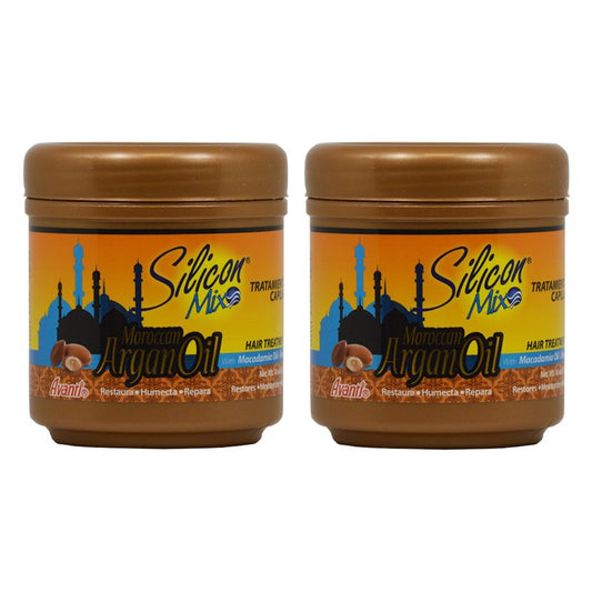 Silicon Mix Moroccan Argan Oil Hair Treatment pack of two bottles for at-home care
