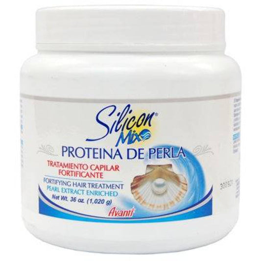 Silicon Mix Pearl Protein Treatment bottle shown with a glossy finish for nourished, radiant hair.