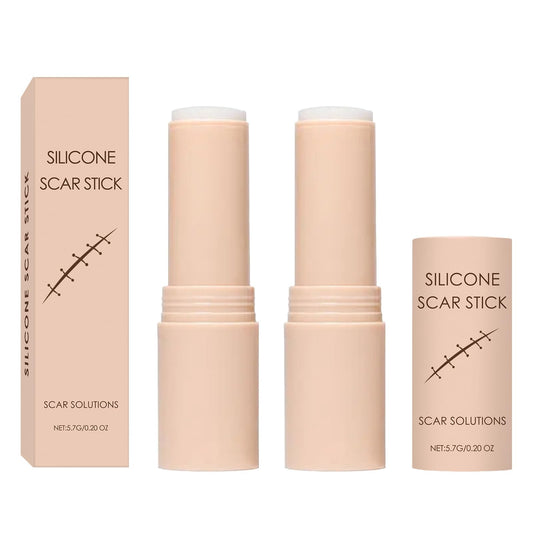 Silicone Scar Stick on face and body demonstrates easy on-skin application.