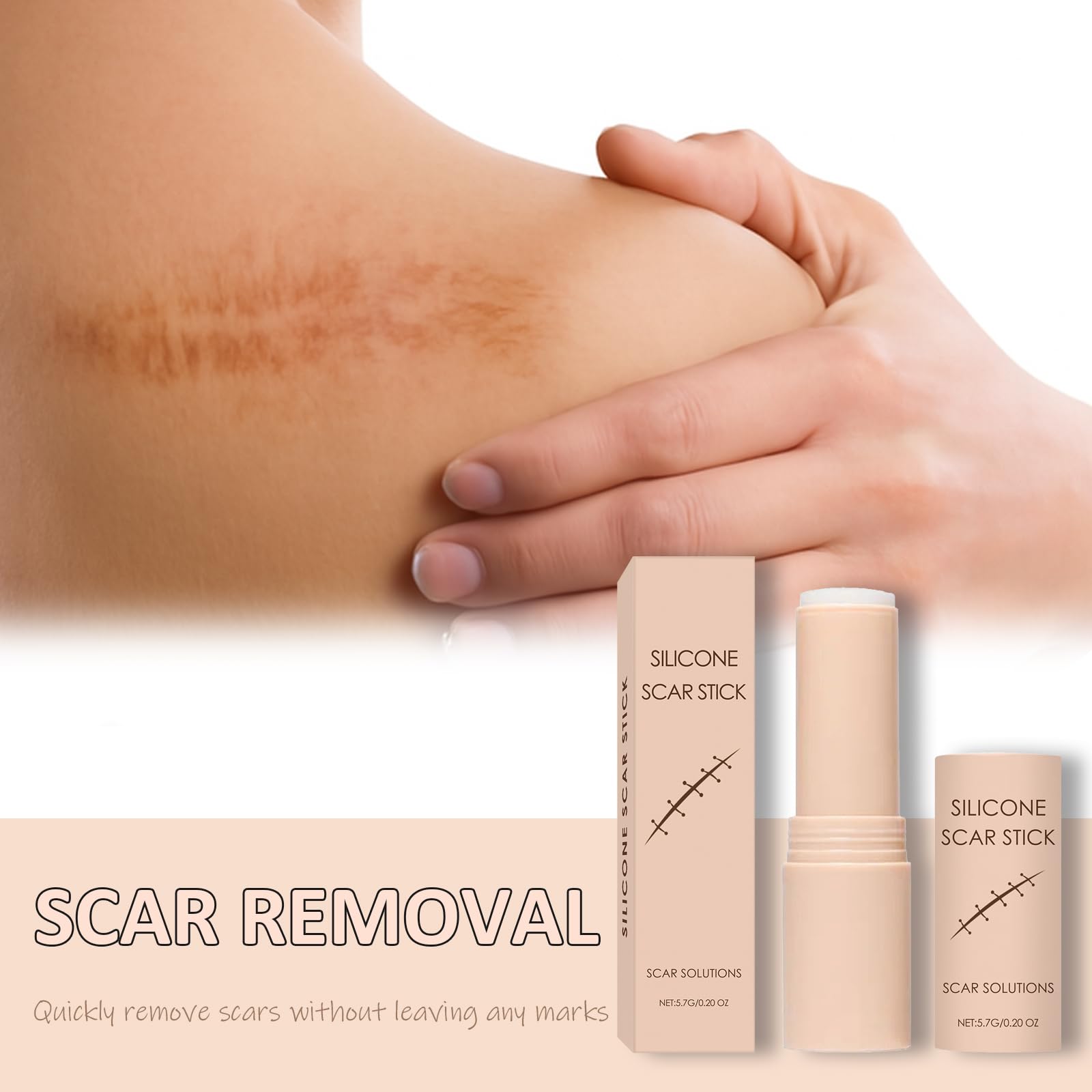 Silicone Scar Stick portable design enables convenient on-the-go scar care.