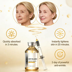 Swirl of Silk Peptide Deep Collagen Serum demonstrating quick absorbency on skin.