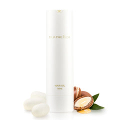 SILK THE RICH bottle and packaging highlighting argan oil for nourishing at-home hair care.