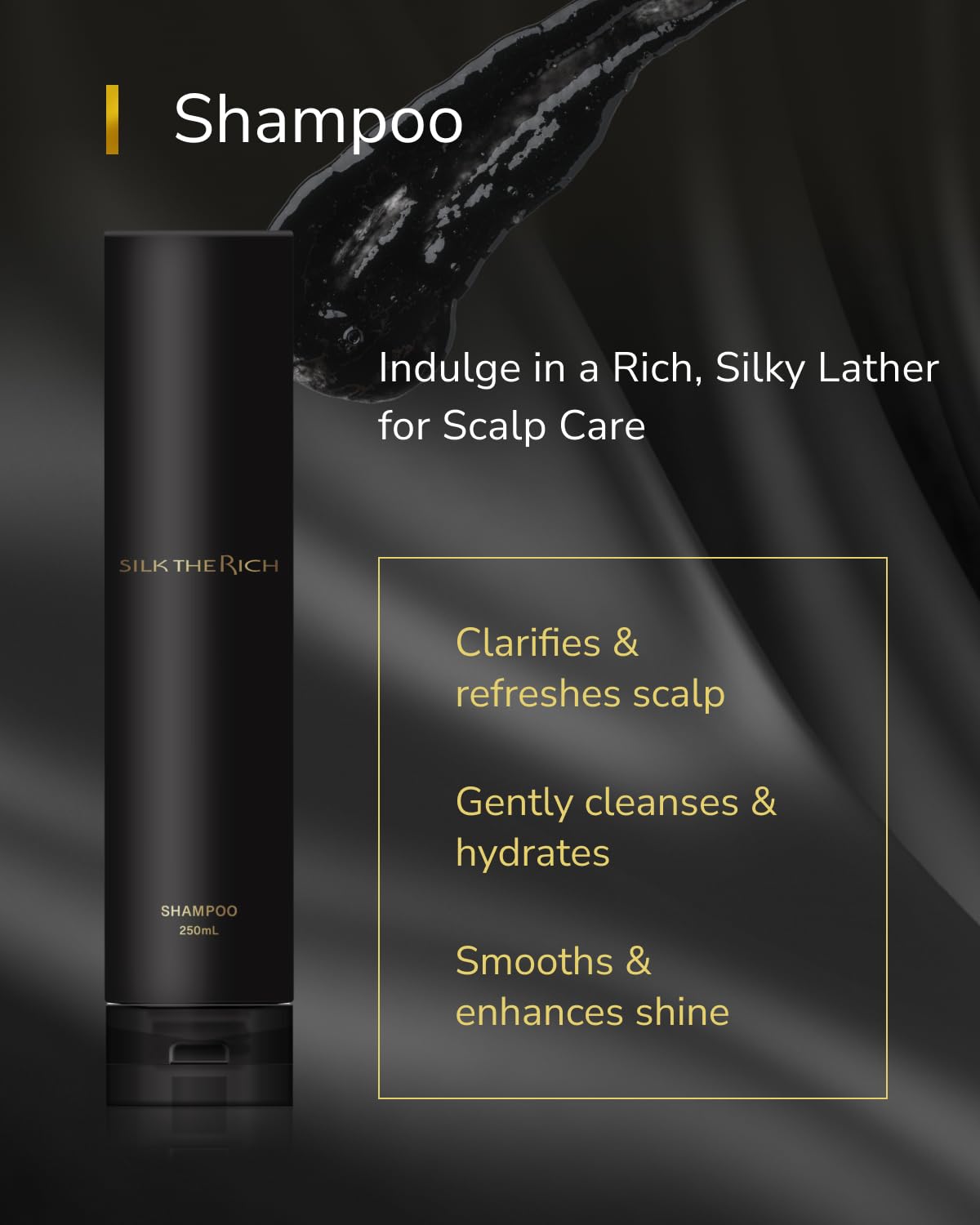 SILK THE RICH ceramide-gloss on hair close-up