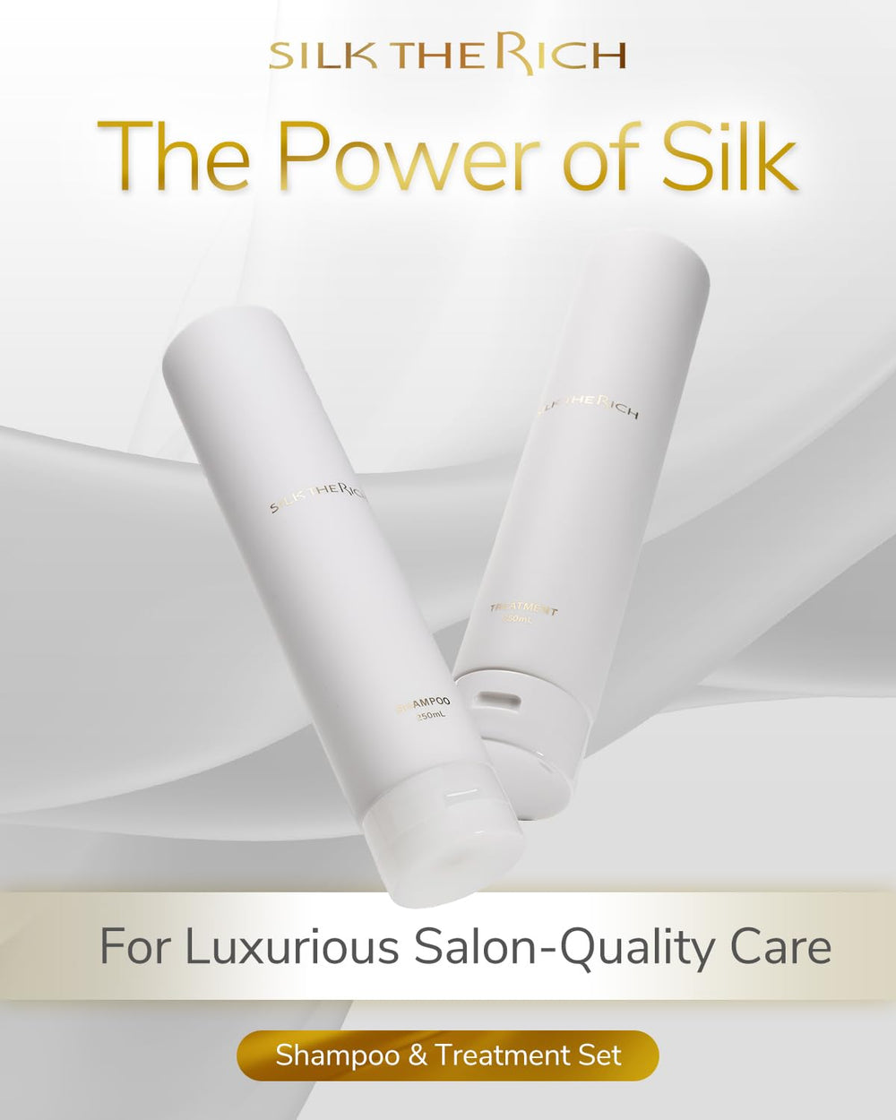 SILK THE RICH conditioner bottle closeup showcasing ceramides for hydration.