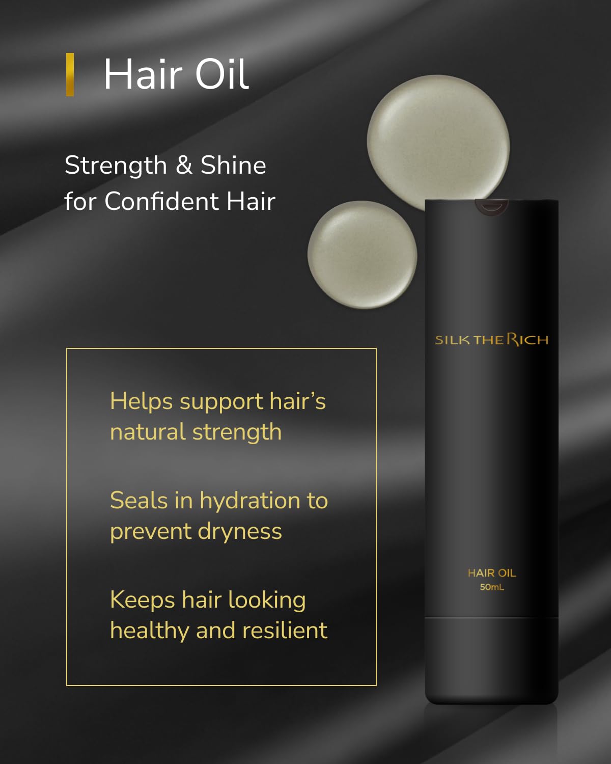 Ends appear smoother after applying SILK THE RICH hair oil.