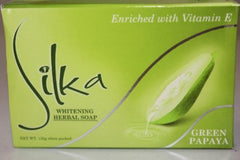 Silka Green Papaya & Herbal Soap bar for gentle cleansing with vitamin E.