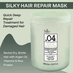 Silky Technobasic argan oil bottle delivering deep hydration for dry hair